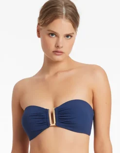 Jetset U Trim Bandeau Bikini Top - Pacific Blue