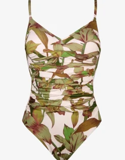 Journey Ruched Swimsuit - Cream Reed