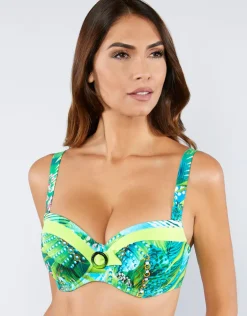 Jungle Balcony Bikini Top - Green