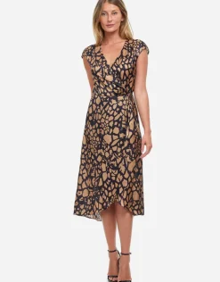 Jungle Queen Wrap Dress - Brown/Black