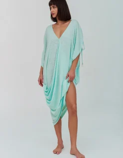 Juno Draped Dress - Aqua