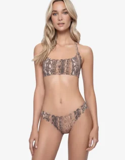 KaaReversible Seamless Wave Bikini Top - Animal