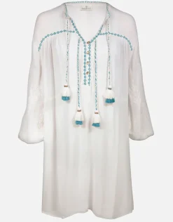 Kaftan Tunic - White and Blue