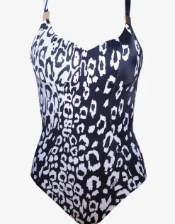 Kalina Wrap Swimsuit - Black and White