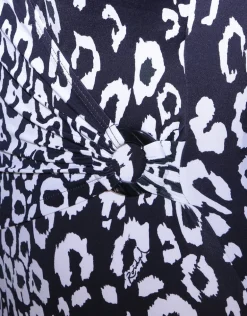 Kalina Wrap Swimsuit - Black and White