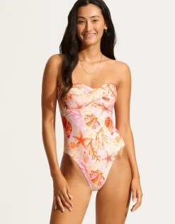 La Mer Twist Bandeau Swimsuit - White