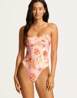 La Mer Twist Bandeau Swimsuit - White