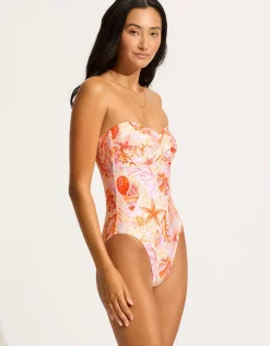 La Mer Twist Bandeau Swimsuit - White