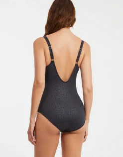 Lara Round Neck Swimsuit - Black