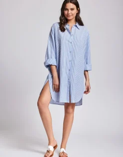 Laura Beach Shirt - Light Blue Stripe