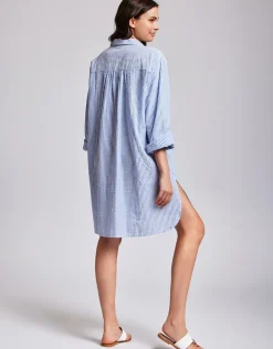 Laura Beach Shirt - Light Blue Stripe