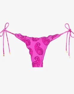 Leela Ripple Tie Bikini Pant - Pink