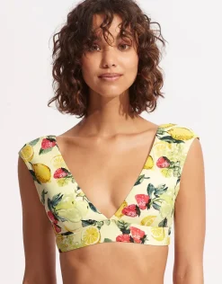 Lemoncello Cap Sleeve Bikini Top - Lemoncello