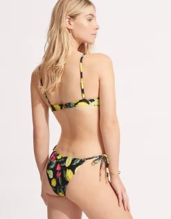 Lemoncello Drawstring Tie Side Rio Bikini Pant - Black