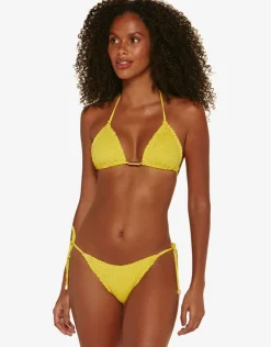 Light Scales Ripple Tri Bikini Top - Yellow
