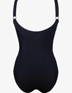 Lucille Longer Length Swimsuit - Black and Leopard