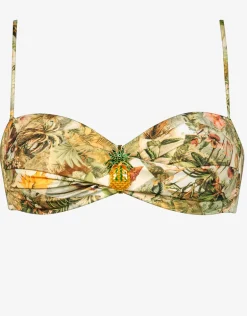 Lush Utopia Twist Bandeau Bikini Top - Botanical Camo