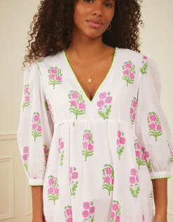 Lydia Dress - Neon Agapanthus