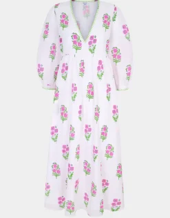 Lydia Dress - Neon Agapanthus