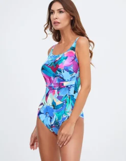 Malena High Front Swimsuit - Turquoise