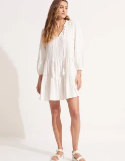 Market Tier Dress - White