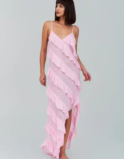 Mermaid Ruffle Dress - Light Pink