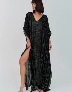 Metallic Weave Thobe - Black