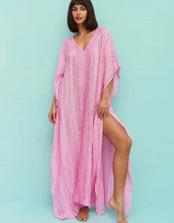 Metallic Weave Thobe - Pink