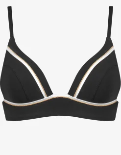 Metrics Bralette Bikini Top - Black White and Gold