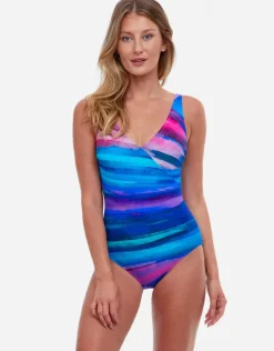 Midnight Light Surplice Swimsuit - Multi