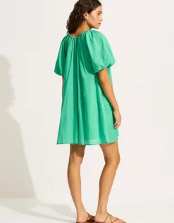 Mini Babydoll Beach Dress - Jade Green