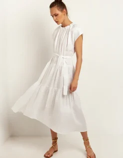 Minimal Midi Dress - White