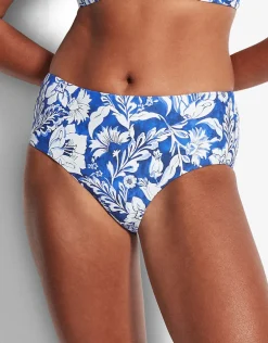 Modern Marina Wide Side Retro Bikini Pant - Blue