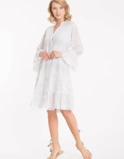 Monica Dress - White Silver