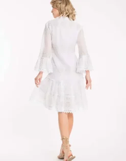 Monica Dress - White Silver