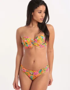Morango Sakata Twist Bandeau Bikini Top - Orange