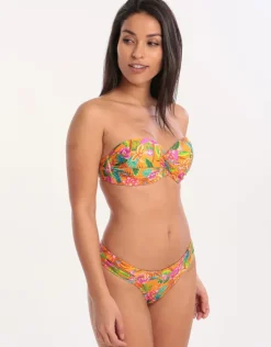 Morango Sakata Twist Bandeau Bikini Top - Orange