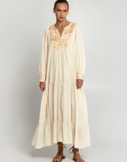 New Triangle Maxi Dress - Natural and Gold