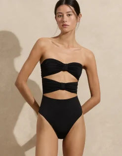 Noir Ruched Holiday One Piece Swimsuit