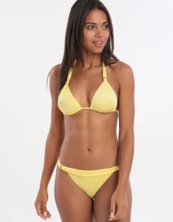 Nora Slide Halter Bikini Top - Lemon
