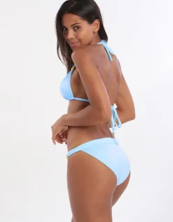Nora Slide Halter Bikini Top - Sky