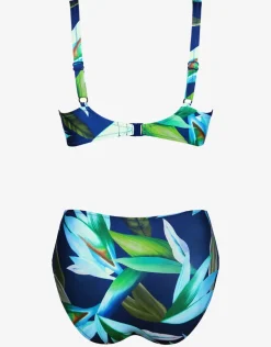 Ocean Bloom Underwired Bikini Set - Navy Aqua