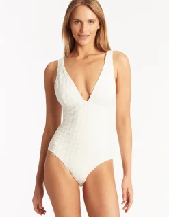 Oceano Longline Scoop Back Swimsuit - White