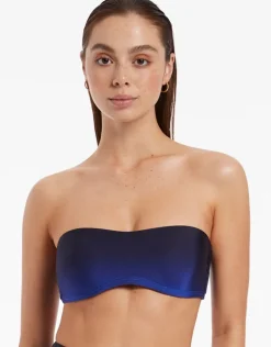 Oia Sunset Minimal Bandeau Bikini Top - Ocean