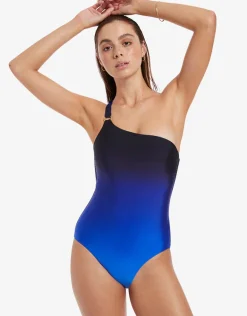 Oia Sunset One Shoulder Swimsuit - Ocean