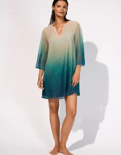 Ombre Metallic Tunic - Aqua Gradient