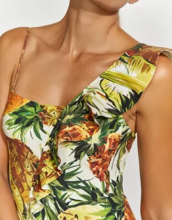 Optimist Ruffle Shoulder Swimsuit - Pina Colada