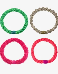 Original Hair Tie Bundle - Neon Pink, Strong Pink Esmerelda Glitter and Lace Linen Glitter