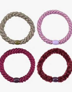 Original Hair Tie Bundle - Pink Glitter, Camo Glitter, Mulberry and Velvet Bordeaux