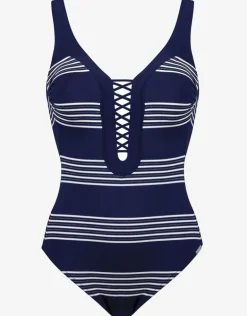 Pace Plunge Swimsuit - Navy White